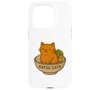 Divertida Camiseta con Estampado de Pollo Katsu de Gato, Bonito Juego de Palabras de Anime con Comida para Gatos Carcasa para iPhone 15 Pro