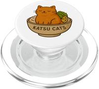 Divertida Camiseta con Estampado de Pollo Katsu de Gato, Bonito Juego de Palabras de Anime con Comida para Gatos PopSockets PopGrip para MagSafe