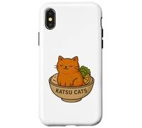 Divertida Camiseta con Estampado de Pollo Katsu de Gato, Bonito Juego de Palabras de Anime con Comida para Gatos Carcasa para iPhone X/XS