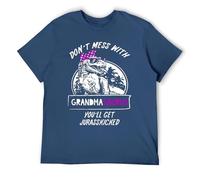 Divertida camiseta con texto en inglés "Don't Mess with Grandmasaurus You'll Get Jurasskicked Graphic Tee for Women Men, Navy-style, 4XL