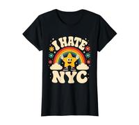 Divertida Camiseta con Texto en inglés I Hate NYC Camiseta gráfica económica, Mujer, Negro, L