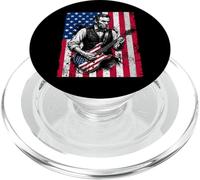 Divertida Camiseta de Abraham Lincoln con la Bandera de Estados Unidos del 4 de Julio PopSockets PopGrip para MagSafe