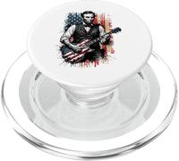 Divertida Camiseta de Abraham Lincoln con la Bandera de Estados Unidos del 4 de Julio PopSockets PopGrip para MagSafe