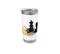 Divertida camiseta de ajedrez para amantes del ajedrez para niños y niñas Vaso térmico de acero inoxidable de doble pared