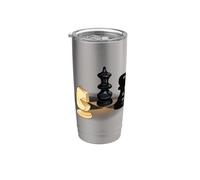 Divertida camiseta de ajedrez para amantes del ajedrez para niños y niñas Vaso térmico de acero inoxidable de doble pared