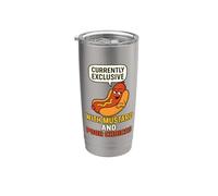 Divertida camiseta de barbacoa para citas, humor de perro caliente, vida amorosa complicada Vaso térmico de acero inoxidable de doble pared