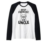 Divertida Camiseta de Bulldog francés Best Frenchie Uncle para Hombre Camiseta Manga Raglan