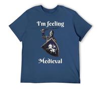 Divertida camiseta de caballero medieval con armadura para aficionados a la historia, unisex, retro, cruzada, regalo, Navy-style, 4XL