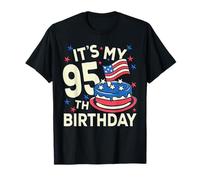 Divertida camiseta de cumpleaños con la bandera estadounidense "It's My 95th Birthday" Camiseta