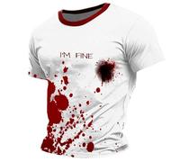 Divertida camiseta de Halloween con gráfico sangriento, camisetas divertidas para regalos divertidos, disfraz de Bloody Mary, camiseta para hombres y mujeres con texto en inglés "I am fine", para