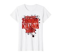 Divertida Camiseta de Halloween, This Is My Zombie Killing Camiseta gráfica económica, Mujer, Blanco, XS