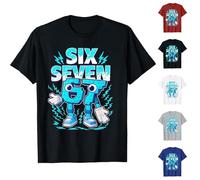 Divertida camiseta de meme Six Seven 67 para niños y adolescentes de Gen Alpha | Jerga viral 6 7 manos y humor italiano Brainrot | Regalo navideño Xmas de moda para niños y niñas, ropa temática de
