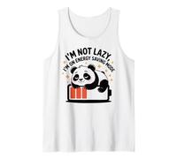 Divertida Camiseta de Panda I'm Not Lazy I'm On Energy Saving Mode Nap Camiseta sin Mangas