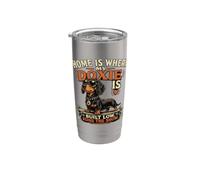 Divertida camiseta Doxie Dog Built Low Runs the Show Dachshund Vaso térmico de acero inoxidable de doble pared
