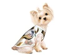 Divertida camiseta elástica con estampado de bulldog inglés para perros pequeños, camiseta ligera sin mangas, chaleco a rayas