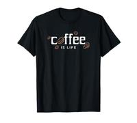 Divertida Camiseta Estampada Coffee Is Life Caffeine Addict Camiseta