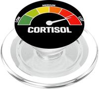 Divertida Camiseta gráfica con diseño de Gato de Nivel de cortisol para Mujer PopSockets PopGrip para MagSafe