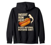 Divertida camiseta grupal Bun Here para el Día Nacional del Hotdog con forma de bollo Sudadera con Capucha