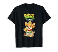 Divertida Camiseta Humana con diseño de Taco Chihuahua Mexicano Feed Me Tacos Camiseta
