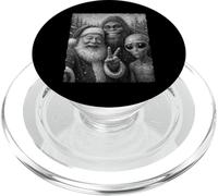 Divertida Camiseta navideña con Forma de Gato Santa Bigfoot Alien para Selfies, Regalo PopSockets PopGrip para MagSafe