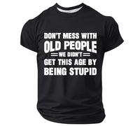 Divertida camiseta para hombre con texto humorístico - Cómoda camiseta de manga corta para actividades informales de ocio, parte superior de moda con elemento gráfico, Negro , XXL