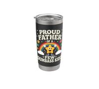 Divertida camiseta para niños del Día del Padre Proud Father Of A Few Dumbass Vaso térmico de acero inoxidable de doble pared