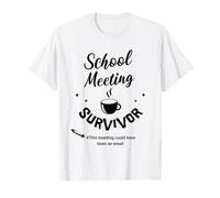 Divertida camiseta para profesores, escuela, reunión, superviviente, vida del profesor Camiseta