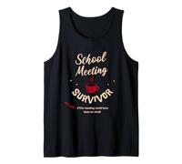 Divertida camiseta para profesores, escuela, reunión, superviviente, vida del profesor Camiseta sin Mangas