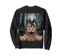 Divertida Camiseta para Selfies con Gatos, Diablo, ovni, Encuentro en el Bosque Sudadera