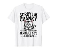 Divertida camiseta retro Sorry I'm Cranky Terrible con forma de gato de los 60 Camiseta