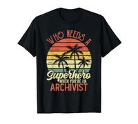 Divertida Camiseta Vintage de superhéroe archivista para Hombre papá Camiseta gráfica económica, Hombre, Negro, S