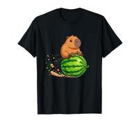 Divertida Capibara Riding Sandía Kawaii Summer Vibes Camiseta
