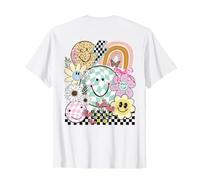 Divertida Cara a Cuadros con una Sonrisa Feliz y Sonriente, Daisy Flower Girl Camiseta
