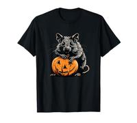 Divertida Cara de Calabaza con roedor para Feliz Halloween Camiseta