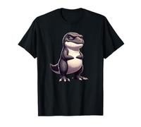 Divertida caricatura de dinosaurio gruñón de pie Camiseta