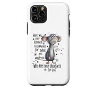 Divertida caricatura de ratón - Quién ata tus cordones Humor Animal Carcasa para iPhone 11 Pro