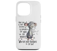Divertida caricatura de ratón - Quién ata tus cordones Humor Animal Carcasa para iPhone 13 Pro