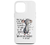 Divertida caricatura de ratón - Quién ata tus cordones Humor Animal Carcasa para iPhone 13 Pro Max