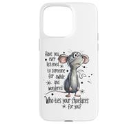 Divertida caricatura de ratón - Quién ata tus cordones Humor Animal Carcasa para iPhone 15 Pro Max