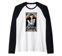 Divertida carta de tarot de Halloween de The Baseball Mom Skeleton Mom Camiseta Manga Raglan