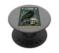 Divertida Carta de Tarot F-Caw-F and Have A Nice Day Black Crow PopSockets PopGrip Adhesivo