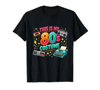 Divertida celebración de Fiesta de Disfraces de This Is My 80's Camiseta gráfica económica, Hombre, Negro, S