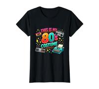Divertida celebración de Fiesta de Disfraces de This Is My 80's Camiseta gráfica económica, Mujer, Negro, M