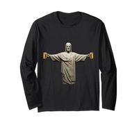 Divertida Cerveza Cristo Redentor Beber Bar Fiesta Humor Regalo Manga Larga