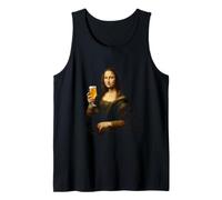 Divertida Cerveza Mona Lisa Beber Bar Vintage Fiesta Humor Regalo Camiseta sin Mangas
