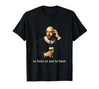 Divertida Cerveza Shakespeare Beber Bar Vintage Fiesta Humor Regalo Camiseta