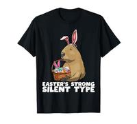 Divertida cesta de conejo de Pascua Capybara huevos lindos Camiseta