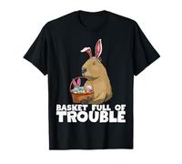 Divertida cesta de conejo de Pascua Capybara huevos lindos Camiseta