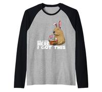 Divertida cesta de conejo de Pascua Capybara huevos lindos Camiseta Manga Raglan
