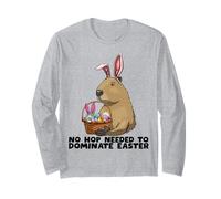 Divertida cesta de conejo de Pascua Capybara huevos lindos Manga Larga
